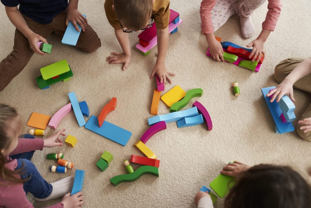 top view of children having sensory exercises 2024 04 23 18 33 58 utc
